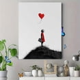thumbnail image 4 of Qisvanset Robe Rouge de Fille Solitaire Cœur Ballon Toile Art Mural 15.75x11.81 Pouces, 4 of 8