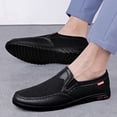 thumbnail image 5 of Spring Summer New Men's Casual Hollow Loafers Slip On Breathable Mesh Leather Flats Boat Shoes Driving Shoes Moccasins, 5 of 10