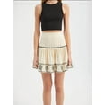 thumbnail image 2 of Embroidered High Waist Frilled Mini Skirt, 2 of 5