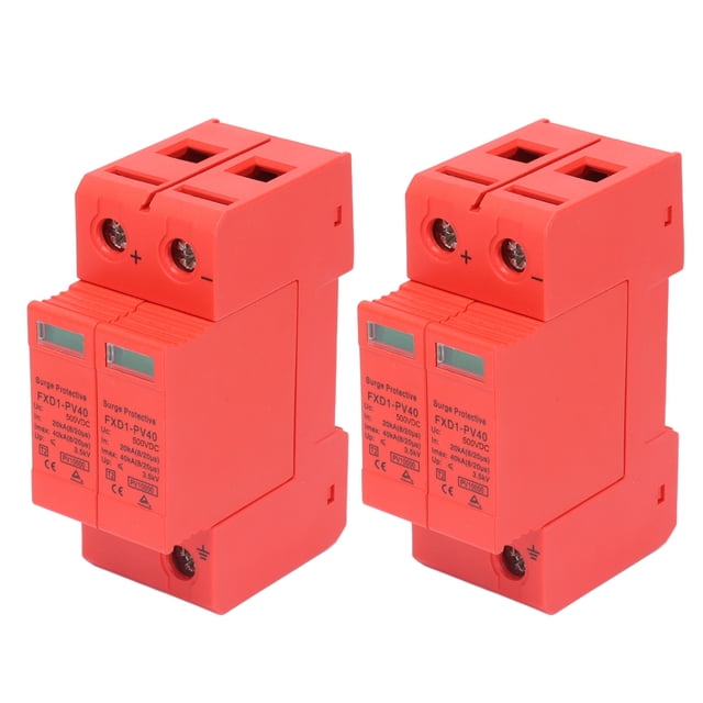 2Pcs Surge Protective Devices DC Photovoltaic Arrester 40kA Maximum Discharge Current 2P 40KA With Remote Signal FXD1-PV40