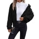 thumbnail image 1 of Chaqueta para Mujer, Abrigo con Capucha, Cremallera , Larga y Bolsillos. Negro XL, 1 of 8