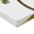 thumbnail image 2 of Ambesonne Tropical Fitted Sheet, Cartoon Palm Trees, Twin XL Size, Green Brown, 2 of 3