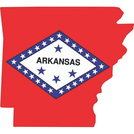 4x3.5 Die Cut Arkansas State Flag Bumper Sticker Vinyl State Vehicle Decal