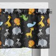 thumbnail image 3 of Ambesonne Animal Valance Pack of 2, Lion Giraffe Whale Zebra, 54"X18", Charcoal Grey White, 3 of 5
