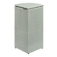 thumbnail image 2 of happimess Chloe 15.56-Gallon All-Weather Wicker/Metal Corner Hideaway Outdoor Trash Can for Package Delivery, Patio Furniture, Cushions, Gardening Tools, Pool Supplies, Mint Blue/White, HPM1200C, 2 of 9