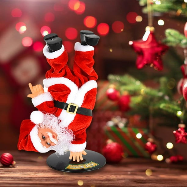Eléctrico invertido baile Santa Claus invertido colección giratoria regalos  creativos juguete de peluche eléctrico figurita de Navidad para Parada de  - Main Image