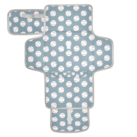 Almohadilla cambiadora CHUROUSY 61 × 30 cm con estampado de béisbol, portátil y con soporte para toallitas