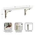 thumbnail image 5 of Kate and Laurel Hatley Vintage Glam Ornate Marble and Metal Shelf, 20 x 5 x 6, White Marble and Antique Brass, Classic Decorative Wall Shelf for Over-the-Toilet Storage or Living Room Display, 5 of 9