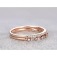 thumbnail image 6 of 0.50 Carat 2 pcs Real Moissnaite Stacking Curved Design art deco wedding band anniversary Ring Silver 18k Rose Gold Plating set, 6 of 9