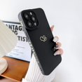 thumbnail image 4 of Compatible with iPhone 12 Pro Max Case (6.7" 2020), Plated Luxury Heart Phone Case Cute Side Pattern Soft TPU Shockproof Full Camera Lens Protective Phone Cases for Women Girls - Black, 4 of 8