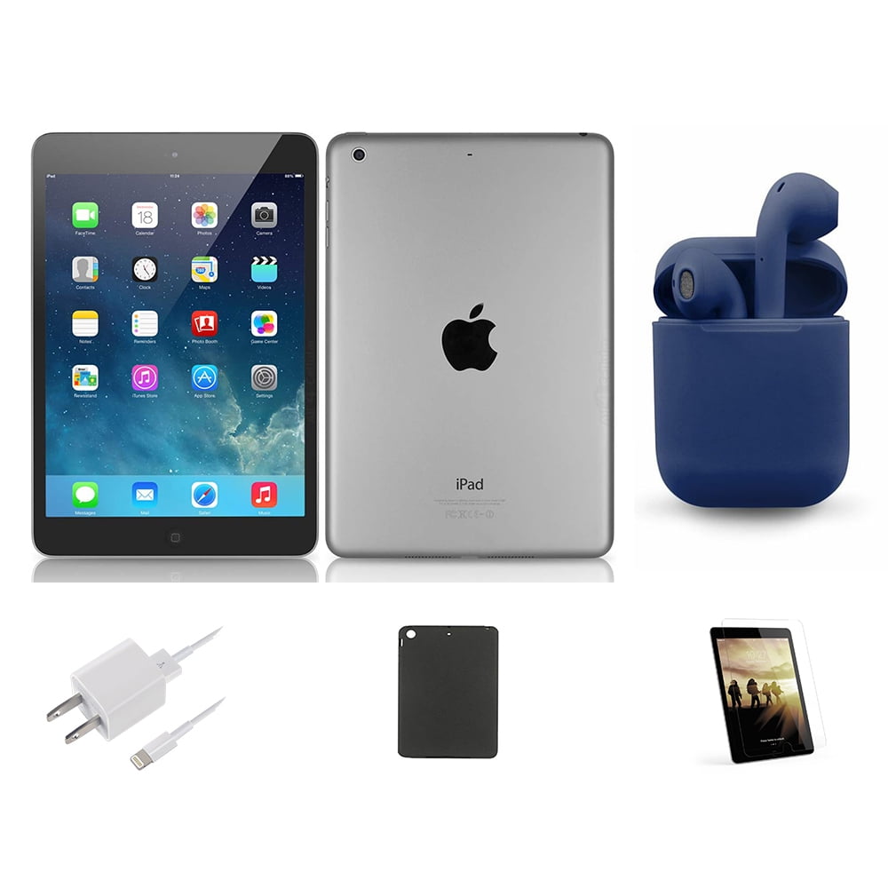Restored | Apple iPad Mini 2 | 7.9-inch Retina | 32GB | Space Gray | +4G |  Bundle: Case, Pre-Installed Tempered Glass, Rapid Charger, ...
