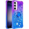 thumbnail image 2 of Slim Fit Phone Case for Samsung Galaxy S23 FE, Bling Shiny Quicksand Effect TPU Bumper Case with Four Corners Heavy Anti-Fall Protection Case for Galaxy S23 FE,Purple Blue, 2 of 14
