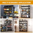 thumbnail image 4 of 5 Tier Heavy Duty Storage Shelves, 72"H x 40"W Metal Shelving Unit Black, 3000LBS，Adjustable Shelves for Entryway Mudroom, Garage & Home Storage, 5 Tier-14"D x 40"W x 72"H, 4 of 8