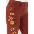 thumbnail image 2 of Driftwood Women's Rose High Rise Falling Sunflower Flare Jeans Rust Copper 28W x 34L, 2 of 4