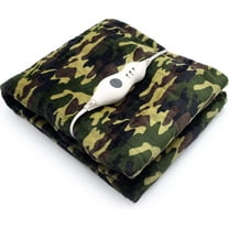 Electric Heated Throw Blanket 50" x 60" , 4 Hours Auto Shut-Off, Fast Warming, Full-Body Comfort, Luxuriously Soft, Machine Washable, Camo