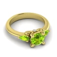 thumbnail image 3 of 2.50 Carat Unique Round Shape Peridot Gemstone Three Stone Ring for Wedding 14K Yellow Gold Size 9.5 by Diamond-Capitals, 3 of 8
