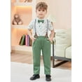 thumbnail image 5 of CARETOO Toddler Boy Clothes Suits Shirt Bowtie Suspender Pants Wedding Formal Outfit Cotton Fabric, 5 of 8