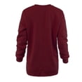 thumbnail image 3 of A2Y Women's Relaxed Fit Quality Long Sleeve Crew Neck Side Pocket Sweatshirt Dark Burgundy 3XL, 3 of 6