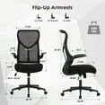 thumbnail image 3 of edx Office Chair, Ergonomic Home Office Desk Chairs, Computer Chair with Comfortable Armrests, Mesh Desk Chairs with Wheels, Black, 3 of 8