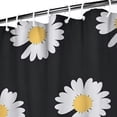 thumbnail image 3 of Waterproof Black Daisy Flower Shower Curtain 72x72 Inch Boho Style Polyester Unique Shower Curtain for Bathroom Hotel Home Decor with 12 Plastic Hooks, 3 of 5