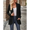thumbnail image 4 of Lightweight and Cardigan for Women Solid Color Open Front Loose Fit Cardigans Soft Women Coat With Pokets Cogild, 4 of 6