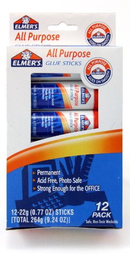 Elmer's All-Purpose  Glue Sticks, .77 oz,  12 Pack (E517)