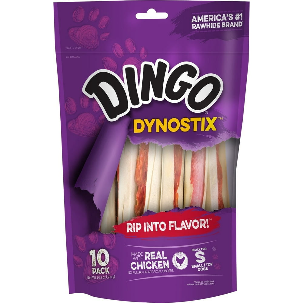 Dingo Dynostix Rawhide Treats for Small Dogs, 10Count