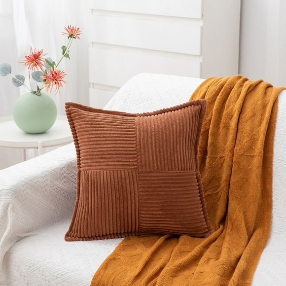 PEONAVET Pillow Cover Soft 18x18in Pillowcase Decorative Couch Rectangular Pillows Covers 18 Inch Furry Fuzzy Cottages Throw Pillowcase