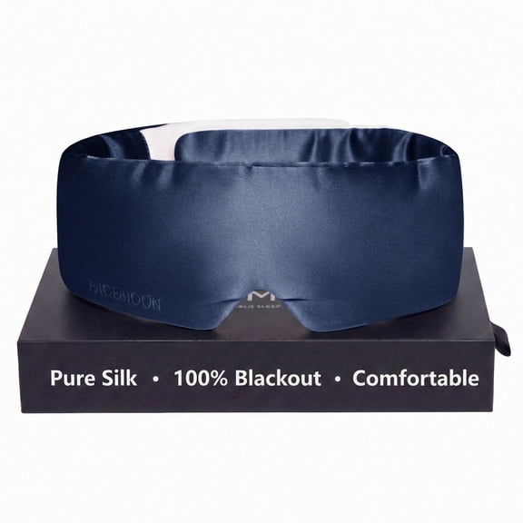 FACEMOON 100% Silk Eye Mask for Side Sleeper, Blackout Sleep Mask for Women Men