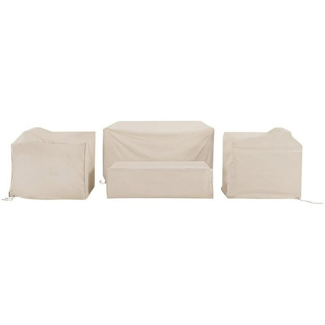 Afuera Living Ensemble Moderne de 4 Pcs de Housses de Causeuse en Vinyle pour Patio, Couleur Beige