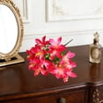 thumbnail image 5 of Meggemo Artificial Lily Flower 6 Branch 18 Blooms Faux Floral Arrangement Home Table Wedding Hotel Event Decor Centerpiece, 5 of 7