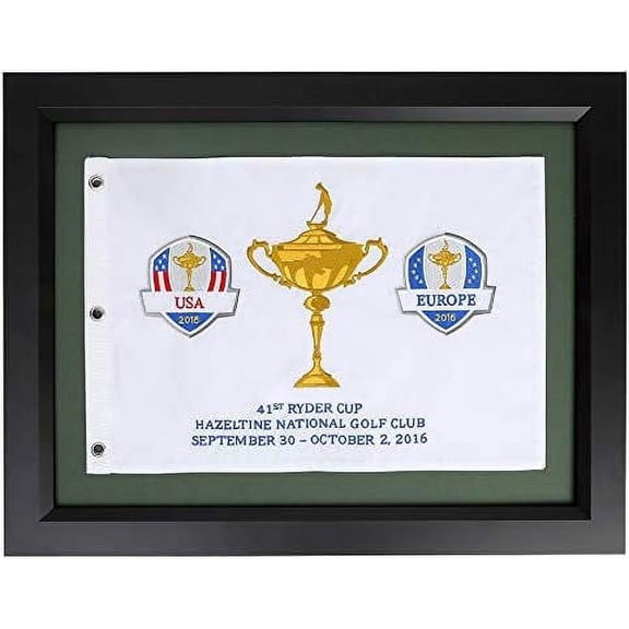 Golf Pin Flag Display Case | Solid Hardwood | Cherry or Black Frame | Made in the USA | Measures 21"H x 27"W x 2"D