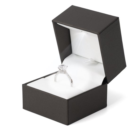 Odear Jewelry Organizer with LED Light,Safe Closure Square Jewelry Box,White