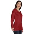 thumbnail image 2 of Inkmeso Solid Raglan Full Sleeve T-shirt For Women Scoop Neck Baseball Tee Casual Tops, 2 of 7
