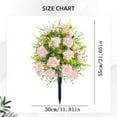 thumbnail image 2 of Outdoor Artificial Rose Bouquet with Stake, No Fade Faux Rose Plants for Garden Landscaping Patio Porch Cemetery Memorial Decor, 2 of 9
