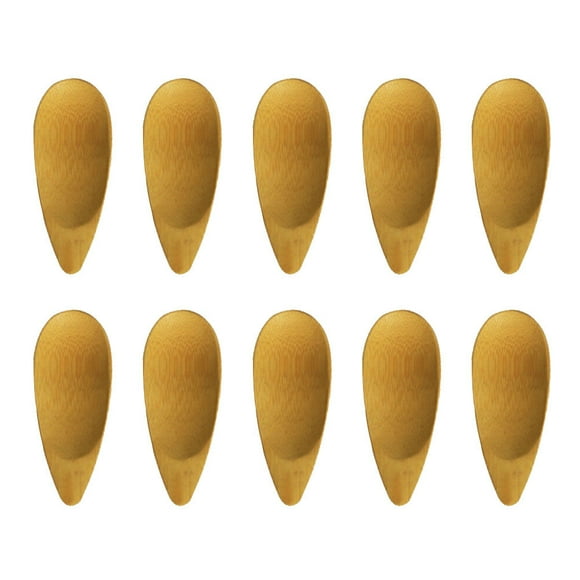 CIMAXIC Bamboo Tea Spoon for Daily Use Khaki Color Eco Friendly Easy to Clean Perfect for Home Office 10pcs,3.94"X1.57"X0.2"