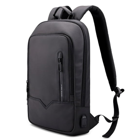 HEROIC KNIGHT 15.6" Laptop Backpack for Men with USB Charger, Lightweight Durable Bag for Business Travel-Black