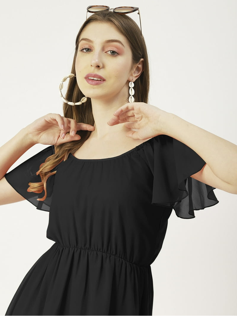 off shoulder georgette dress Alyce Paris 27714 Georgette Ruffle Off Shoulder Sleeve Gown