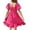 Rose Red, variant on Tween Girls Dresses Summer Semi-Formal Party Puff Sleeve Cut Out Open Back Dress