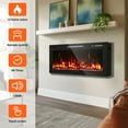 thumbnail image 4 of BREEZEHEAT 36 inch Firewood Electric Fireplace in-Wall Recessed and Wall Mounted Fireplace Heater,Linear Fireplace with Multicolor Flame,Timer,Low Noise,750/1500W, Remote Control, 4 of 10