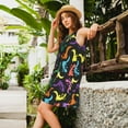 thumbnail image 2 of Naloa Colorful Lizards Print Women's Summer Spring Casual Beach Sundress,Vacation Sleeveless Tank Crewneck Loose Dresses, 2 of 7