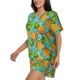 thumbnail image 2 of Naloa Pineapple Women's Short-Sleeved Pajama Set, Loungewear, Summer pajamas, Breathable Cozy - XX-Large, 2 of 9