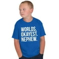 thumbnail image 5 of Worlds Okayest Nephew Aunt Uncle Joke Boys Kids T Shirt Tees Tops Teen Brisco Brands XS, 5 of 5