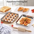 thumbnail image 5 of Vesteel Quarter Sheets with Racks Set (2 Pans & 2 Racks), Stainless Steel Baking Pans with Cooling Racks for Toaster Oven Roasting, Heavy Duty & Dishwasher Safe, 12.4” x 9.7”, 5 of 7