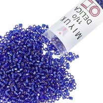 Miyuki Delica Seed Beads – Size 11/0 (1.6 mm), DB0047, Silver Lined Cobalt, 7.2 g, Approx. 1440 Beads
