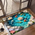 thumbnail image 4 of Carp Lotus Pattern Fun Doormat, 0.39 Inch Thick Polyester Fleece, Non-Slip Washable Floor Mat for Bedroom Kitchen Bathroom Home Spring Decor, 4 of 10