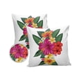 thumbnail image 2 of Outdoor Throw Pillow Cover Watercolor Puerto Rico Hibiscus Flower and Green Leaves Waterproof Cushion Covers 2 Pack White Pillow Cases Home Decoration for Patio Garden Couch Sofa, 2 of 7