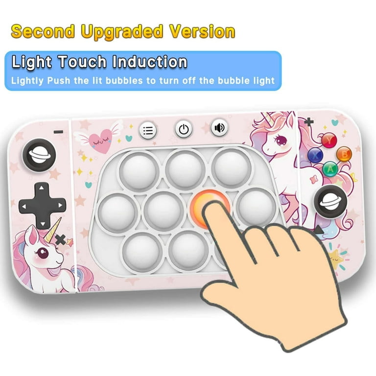 Fast Push Handheld Game, Pop Light Up Game Toys Upgraded Version 2, Lightly  Push to Turn Off The Lit Bubbles.Fidget Sensory Toys for 6 7 8 9 Year Old