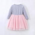 thumbnail image 2 of IDOPIP Kids Girls Sequin Tulle Tutu Dress Long Sleeve Ruffle Dress Gray Fall Winter Casual Dress 6-7 Years, 2 of 7