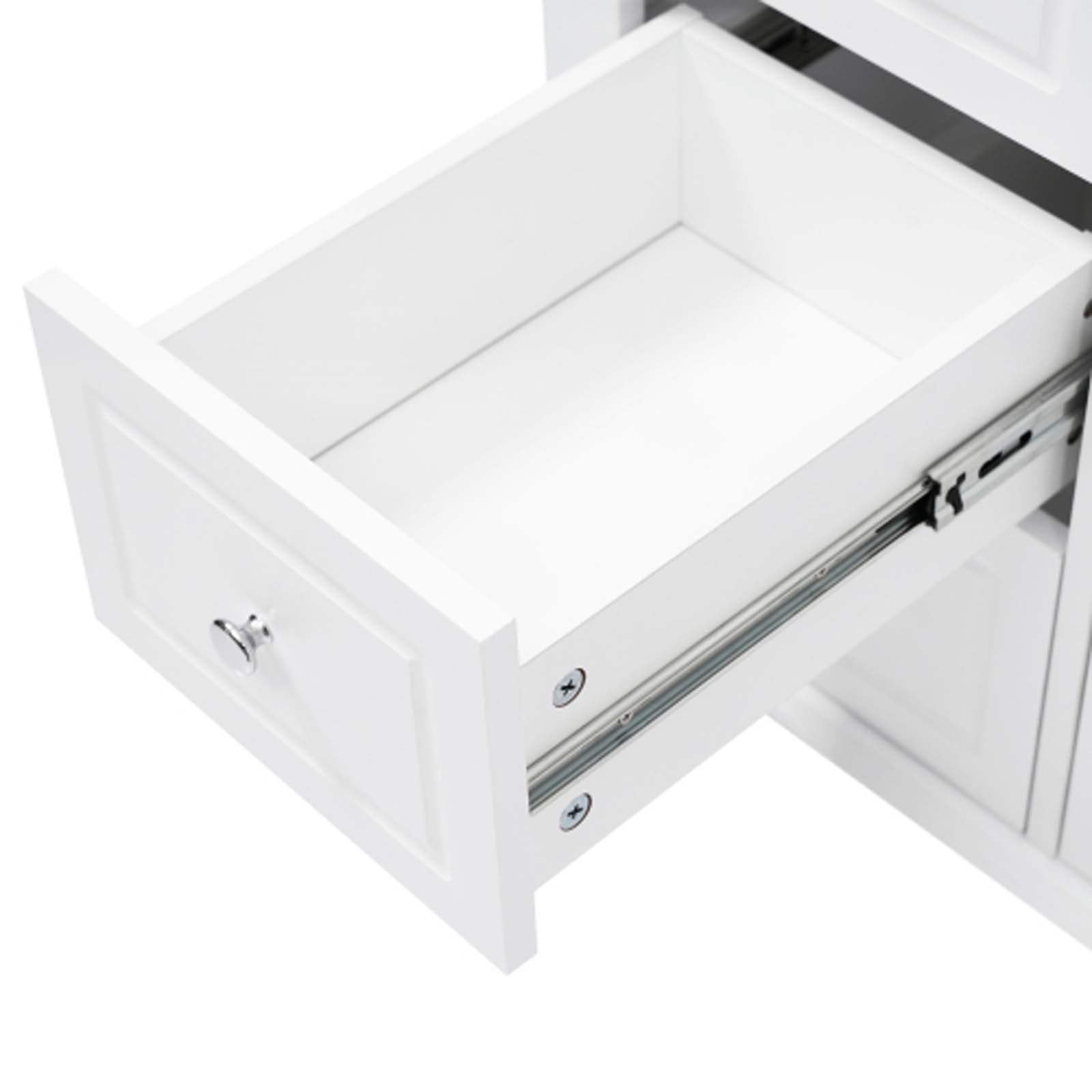 Bathroom Vanities - White Bathroom Vanity Cabinet, Vanity Cabinet with 6 Soft-Close Drawers & 2-Tier Shelves, MDF Pine Wood Base for Powder Room/Laundry